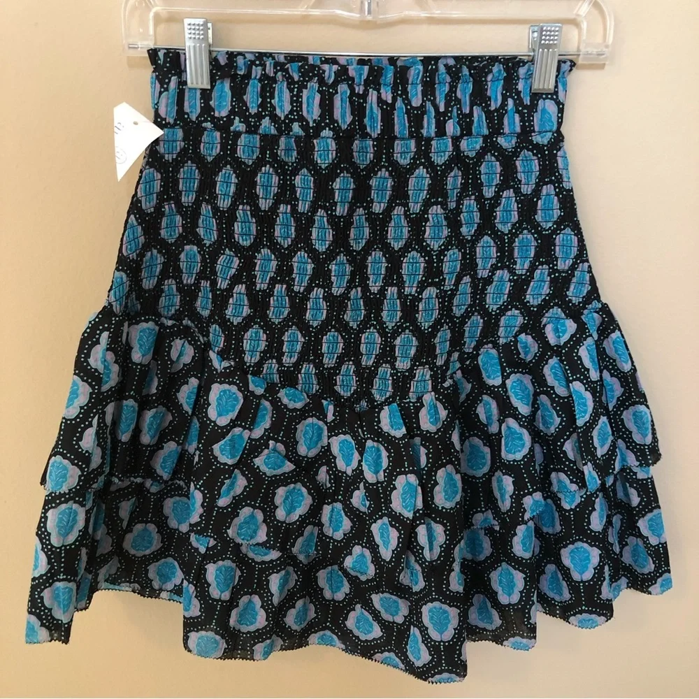 Karina Grimaldi smocked tiered ruffle skirt cotton made in india